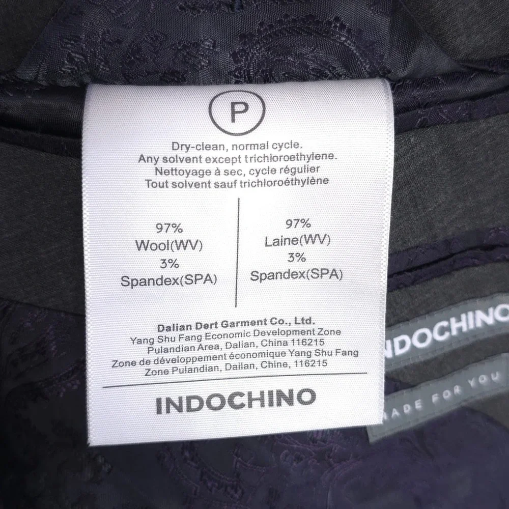 INDOCHINO New Men's Blazer Sport Coat LARGE Gray Wool Made for you APQ Jacket 52